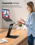 Height Adjustable Laptop Stand for Desk, Dual Foldable Aluminum Computer Riser