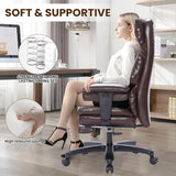 Big and Tall Office Chair with Foot Rest,Heavy Duty Office Chair(Brown)