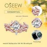Oseew Moissanite ring Moissanite engagement ring set Moissanite rings for women(Moissanite)