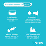 Intex 15'x48 Round Inflatable Outdoor Above Ground Swimming Pool Set with Ladder, Filter Pump, and Deluxe Maintenance Pool Cleaning Kit for Backyards
