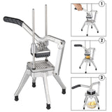 ROVSUN Commercial Vegetable Chopper French Fry Cutter Potato Slicer Fruit Chopper, Super Value Set of Suction Feet, 1/2'', 3/8'', 1/4'', 8-Wedge Blades and Pusher Blocks for Restaurant, Home & Kitchen