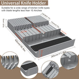 NIUXX Knife Drawer Organizer, Large Capacity In-Drawer Knife Block Set Holds 20 Knives and 1 Sharpening Steel (Not Included), Suitable for Knife Organizer for Kitchen Drawer