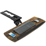 Keyboard Tray Under Desk with Storage Drawer, Height Adjustable Keyboard Tray Slide Out 360° Swivel Tilt, Ergonomic Under Desk Mount Keyboard & Mouse Holder for Gaming Home Office, 28''x11'' Vintage
