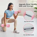 Adjustable Dumbbell Set of 2 Total 20 Lbs 4-in-1 Each 4lb 6lb 8lb 10lb 1s-Adjust Dual-Stable Free Weights for Women Men Home Gym Outdoor Workouts (Pink [20LBS Total])