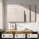 Large Bulletin Board, 48 X 35 Inches Felt Cork Board with 40 Pushpins, Foldable Felt Notice Pin Board Photo Display Board with Self-Adhesive Tape for Office Home School (Oatmeal, 48x35 inch)