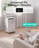 HAUSHOF 12000 BTU Portable Air Conditioners, Portable AC with Cool, Fan, Dry & Sleep Mode, AC Unit Portable with 35°-70° Auto Swing, Remote Control,24H Timer, Window Kit & Exhaust Hose Sleeve Included