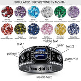 Oseew 2027 Men College Graduation Class Ring (Black Gold)
