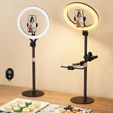 LULED 11" Desk Ring Light, Ring Light with Tripod Stand, Overhead Phone Mount for Video Recording & Tripod for Cooking, Live Streaming TikTok & YouTube, with Bluetooth Remote Compatible with iPhone