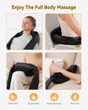 Neck Massager with Heat, Shiatsu Neck and Back Massager, 4D Deep Tissue Kneading for Neck,Back,Shoulder, Body Muscle Pain Relief, Leather Handbag for Storage, Gift for Men Women Mom Dad, Plug-in Use