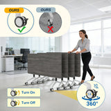 Folding Conference Room Table with Large Wheels,Space-Saving Stackable Folding Meeting Table Modular Flip-Top