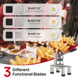 ARINOO French Fry Cutter,Professional Potato Cutter Slicer with Stainless Steel Blades,Stainless Steel Vegetable Chopper for Potato,Carrot,Cucumber,Onion,Home Use(3/8", 1/2", 1/4" Blades)