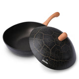 DEORS Bionic Turtle 12 Inch Nonstick Wok with Lid, Non Toxic, PFAS & PFOA Free, Dishwasher Safe, Compatible with All Stovetops
