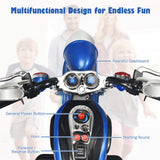 Costzon Kids Motorcycle, 6V Battery Powered Ride on Chopper Motorcycle w/Horn, Headlight, 3-Wheel Stable Ride on Toys, Electric Toddler Motorcycle for Kids, Gift for Boys Girls (Blue)