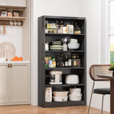 66 in Black Heavy Duty Metal Bookshelf, 5-Tier Adjustable Tall Bookcase