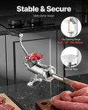 VEVOR Manual Meat Grinder, 304 Stainless Steel Meat Grinder with Steel Table Clamp, #12 Meat Mincer Sausage Maker & 2 Cutting Plates, Cookie Attachment, Sausage Tube for Beef Pepper Mushroom Cookie