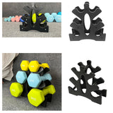 SquEqu Neoprene Dumbbell Rack Hand Weights Bracket Display Storage Stand Organizer Lightweight Plastic Assemble 6 Position Holder for Hand Weight Dumbbells 1LB-15LBS Gym Fitness SquEqu