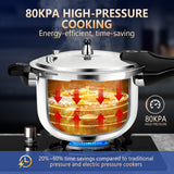 6QT Stainless Steel Pressure Cooker, Heavy Duty Food Grade 304 Pressure Canner with Safety Valve & Heat-Resistant Handle, Compatible with All Stovetops for Home Cooking & Canning