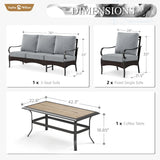Sophia & William Metal Patio Furniture Set, 4-Piece Outdoor Conversation
