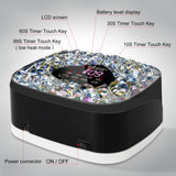 LIMEGIRL UV LED Nail Lamp Kit for Gel Polish Professional Fast Black Diamond Design Curing Dryer Light Set with 4 Timers and Gloves Cordless Rechargeable Nail Art Cure Machine at Home and Salon