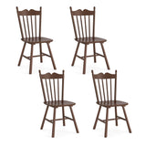 LUE BONA Wooden Dining Chairs Set of 4, Windsor Dining Chair with Thickened Backrest, Morden and Mid Century Kitchen Chairs for Dining Room Farmhouse, Weight Capacity 350 lbs