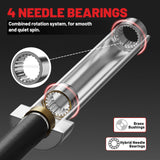 7FT Olympic Barbell 45 lb Barbell 2 INCH 1000lbs Capacity Olympic Bar with Moderate Knurling For Squats Curls Deadlifts Black and Silver