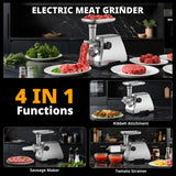 AIRMSEN Electric Meat Grinder & Tomato Sauce Press Maker with Strainer - Heavy Duty Food Mill Machine for Grinding Meat