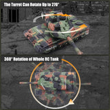 Hitish RC Tank that Shoots for Kids - 2.4Ghz Remote Control Army Tank Toys with Auto Demo Sound Light Smoke - 13 Channel Military Vehicles Model Gift for Adults Boys Age 6-8 9-12, Army Green