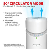 Honeywell Allergen Plus™ 3-in-1 HEPA Air Purifier for Home, Fan & Adjustable Airflow for Large Rooms up to 1928 Ft², Air Quality Sensor, Reduces Allergens, Pet Dander & Odors, HPA6000, White