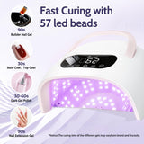 Shexnail UV LED Nail Lamp, Professional High Watt Gel Nail Lamp with Smart Sensor, Fast Curing 4 Timers Large Manicure Dryer for Gel Nails, Plug-in Nail Light with 57 Beads for Salon Home Gift Women