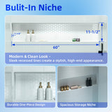 WOODBRIDGE 60” x 32” Four-Piece Direct-to-Stud Alcove Tub Surround with Right-Drain Hole Soaking Bathtub Combo in White
