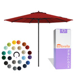 Midtown Umbrellas Push & Pop 10 Ft Patio Umbrellas with Push & Pop Mechanism, Fiberglass Ribs & Sunbrella Fabric – Outdoor Umbrella for Deck, Pool, Cafés and Hotels – Red Canopy, Black Pole