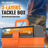 PLUSINNO Large 3 Layers Tackle Box with Tackle Included, 415Pcs Fishing Lures Kit Contains Pliers, Crankbait, Hooks, Weights & Accessories, Comprehensive Bait Lure Gear Gifts for Men Bass Freshwater PLUSINNO