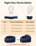 BETOVIN Heated Neck Brace Cervical Collar - Neck Support Brace with Heating Pad, Soft Foam Wraps Keep Vertebrae Stable and Aligned for Relief of Cervical Spine Pressure for Women & Men (S Size) Blue