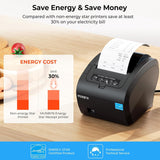 Receipt Printer with USB Port, 80mm WiFi POS Printer Works with Mac Windows Chromebook Linux Cash Drawer