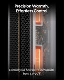 ComDomus Electric Heaters for Indoor Use, 32” Space Heater Large Room with Remote, 120° Oscillation, 5 Heat Levels, 3 Modes, Multiple Safety Protections, 1500W Ceramic Tower Heater for Bedroom, Silver