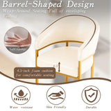 Modern Counter Height Bar Stools,Bar Stools Set of 6,PU Leather Upholstered Barrel Barstools with Backs