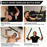 Battle Ropes, Cordless Battle Ropes, Suitable for High-Intensity Interval Training, Quiet Fitness Equipment for Men & Women, Versatile Exercise Equipment for Apartment and Travel Exercise (Black)