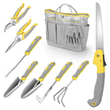 Garden Tool Sets, 10 Piece Heavy Duty Gardening Tool Set, Stainless Steel Gardening Hand Tools with Garden Tool Bag