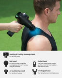 Massage Gun with Heat and Cold - [2026 Upgraded] Deep Tissue Percussion Massager, FSA Eligible, Quiet Powerful Massager Gun for Muscle Relief, LED Display, 5 Speeds, Carrying Case, HSA Approved