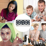 FCXJTU Digital Kitchen Timer - 7.1” Extra Large Display LED Magnetic Rechargeable Countdown/Up Timer, w/6 Alarms 4 Levels Volume Memory Function for Cooking, Classroom, Office, Home Gym(Black)