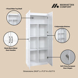 HKYIGOU White Bookcase with 5 Shelves for Living Room, Home Office, and Bedroom Storage