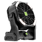 TDLOL Battery Powered Fan, 20000mAh Coldless Fan Rechargeable Fan Portable,270°Head Rotation Camping Fan with LED Light & Hook,Quiet USB Table Fan Battery Operated Fan Camping Fan for Tents Black X26