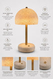 SODEF Wireless Charging Modern Desk Lamp Cream Carbon Concrete Touch Dimmer LED Night Light Energy Saving
