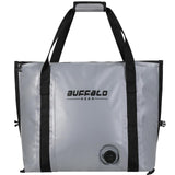 Buffalo Gear Insulated Fish Cooler Bag Flat Bottom,26L Waterproof Fish Kill Bag,Small Fishing Bag Leakproof Fish Cooler (Gray)
