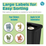 Home Logic Recycling Bin System, 3 Pack Waste Sorting Containers with Stickers