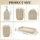 Bathroom Accessory Set, 5 Pcs Bathroom Essentials Sets Accessories, Soap Dispenser Set, Toothbrush Holder, Vanity Tray, Tumbler, Cotton Swab Jars, Bathroom Organizer for Modern Bathrooms(Beige)
