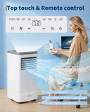 Garvee 8000BTUs Portable Air Conditioner with Remote Control,350 Sq.Ft Max. 48dB Portable AC Unit, Dehumidifier, Fan, Sleep, 24H Timer&Installation Kit, DOE Certified, Ceer 6.2,White+Grey