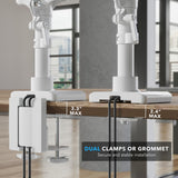 Mount-It! Triple Monitor Desk Mount, 13-27" Screens, White