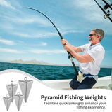 42 Pcs Fishing Weights, 1oz/3oz/4oz/6oz Pyramid Sinkers Kit, Pyramid Fishing Sinkers, Rig Freshwater Saltwater Fishing Lead Weights Tideme