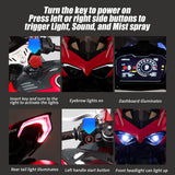 Wodoochey 1/7 Scale Alloy Dynamic Motorcycle Model with Ignition System and Smoke Spray, Die-cast Motorcycle Gift for Adult Collectors & Enthusiasts